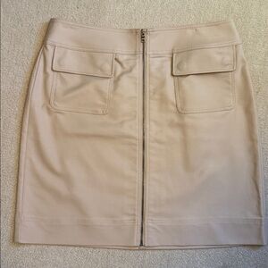 Size 8 Ann Taylor Tan Mini Skirt with Zipper